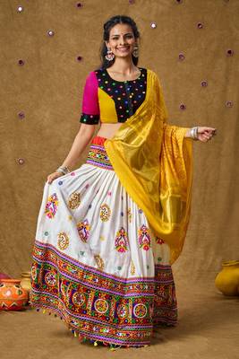 Multicolour Cotton Navratri Garba Embroidered Readymade Blouse 5