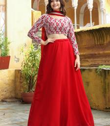 red georgette event lehenga with embroidered choli