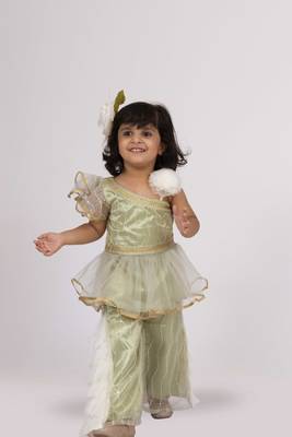 Elaisha one-shoulder sleeve ruffle detailed top with palazzo set - pista green 4