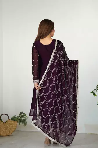 Pure Blooming Rangoli Silk Fabric Straight Fit Embroidery Work Kurta With Dupatta And Trousers