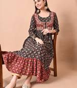 women's embroidered anarkali kurta in multicolor