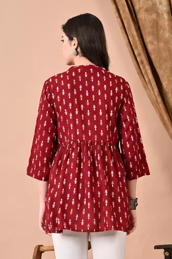 women's rayon  printed in maroon