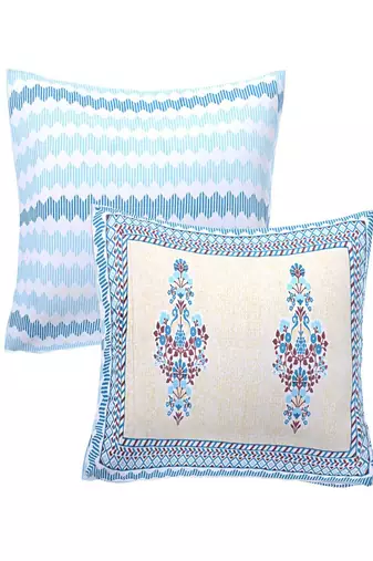 light blue floral printed 240 tc cotton king bedsheet with 2 pillow covers