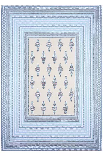 light blue floral printed 240 tc cotton king bedsheet with 2 pillow covers