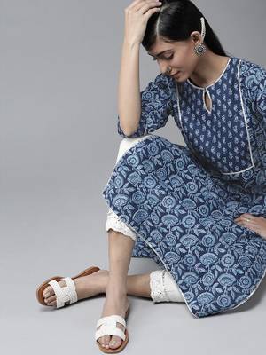 Eskort Creations Women Floral Printed Straight Kurta 5