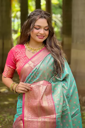 Rama kanjivaram tissue silk traditional zari woven saree