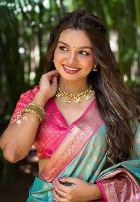 Rama kanjivaram tissue silk traditional zari woven saree 4