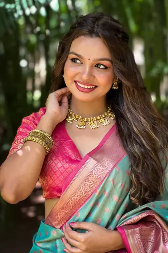 Rama kanjivaram tissue silk traditional zari woven saree