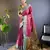 Pink soft kashmiri silk zari woven contrast saree