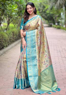 Rama original dharmavaram silk traditional zari woven saree 1