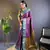 Purple soft kashmiri silk zari woven contrast saree