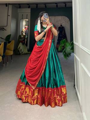 Kalyani Cotton Lehenga Choli Paired with Flowing Georgette Dupatta 1
