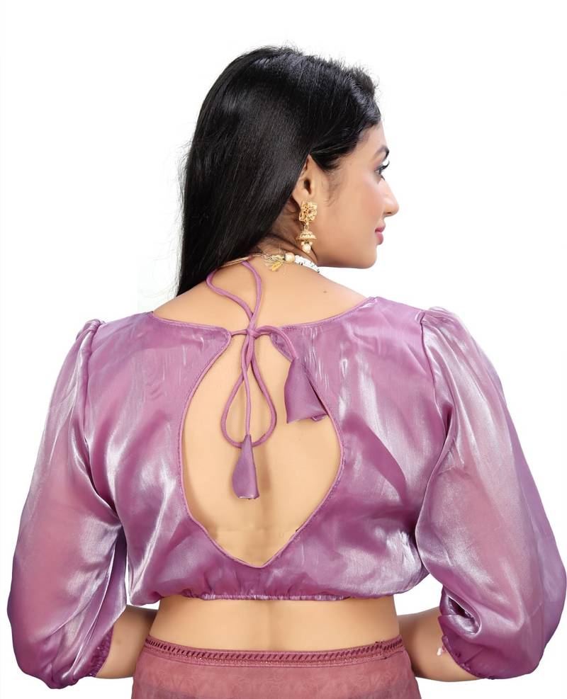 Mauve Soft Zimichoo Organza Self Alterable Blouse