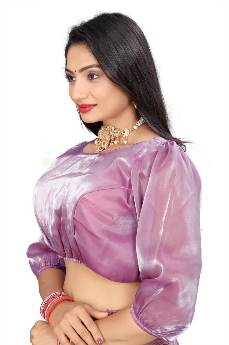 Mauve Soft Zimichoo Organza Self Alterable Blouse