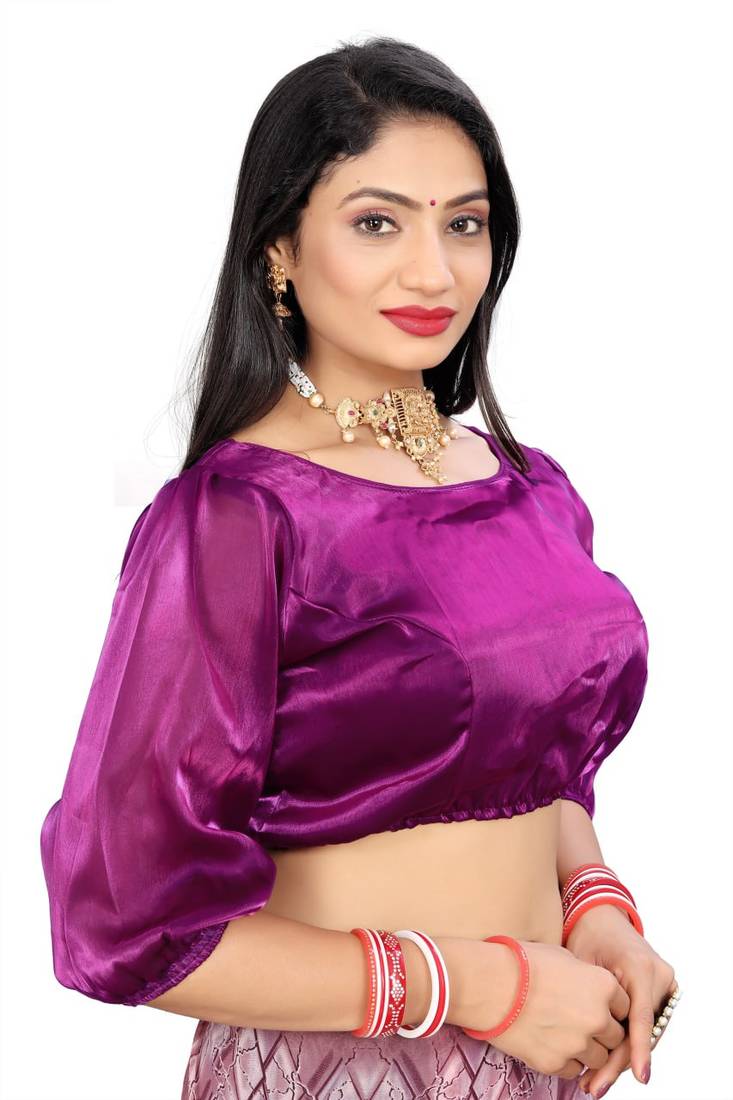 Magenta Soft Zimichoo Organza Self Alterable Blouse