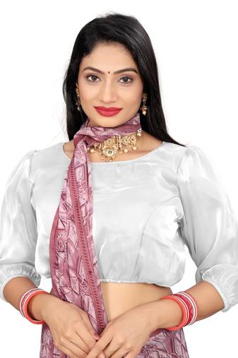 White Soft Zimichoo Organza Self Alterable Blouse