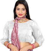 White Soft Zimichoo Organza Self Alterable Blouse