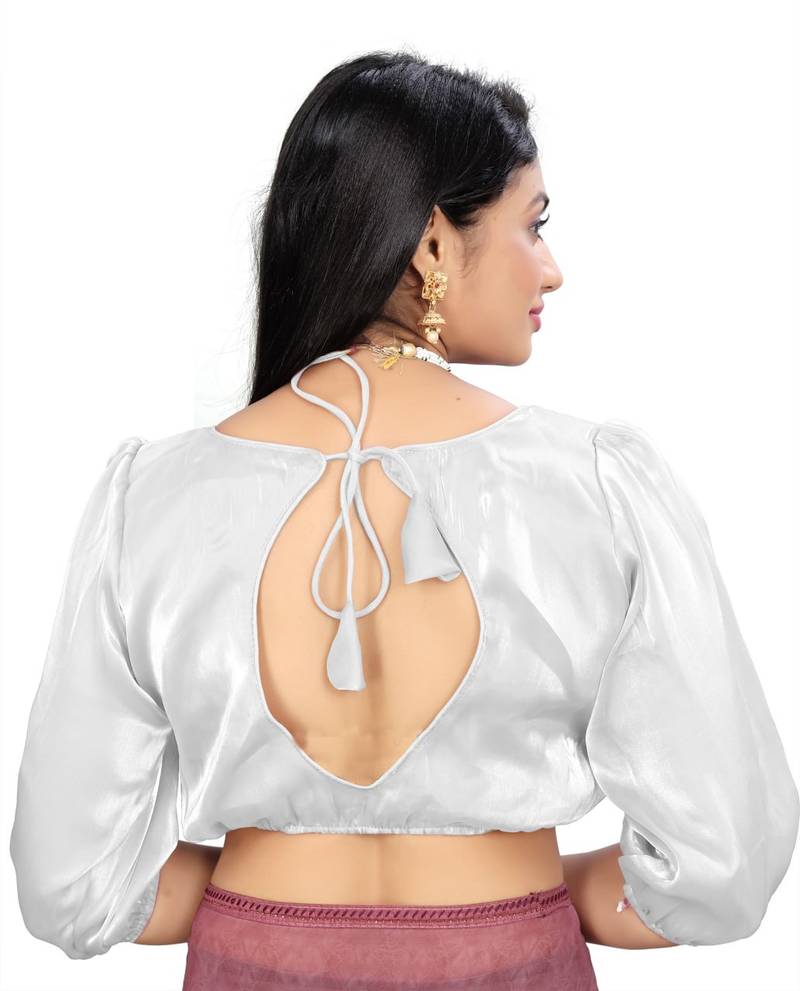 White Soft Zimichoo Organza Self Alterable Blouse