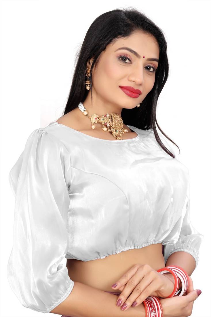 White Soft Zimichoo Organza Self Alterable Blouse