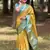 Yellow kanjivaram tissue silk traditional zari woven saree