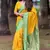 Yellow soft silk floral border contrast zari woven saree