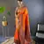 Orange original maharashtrian meenakari yeola paithani silk zari woven saree