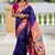 Violet contrast zari woven chandrakor swan yeola paithani silk saree
