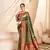 Mehendi designer weaving paithani tissue silk blend saree with blouse