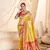 Yellow designer weaving paithani tissue silk blend saree with blouse