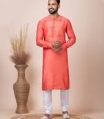 Orange men's kurta pajama