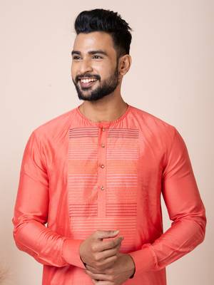 Orange men's kurta pajama 2
