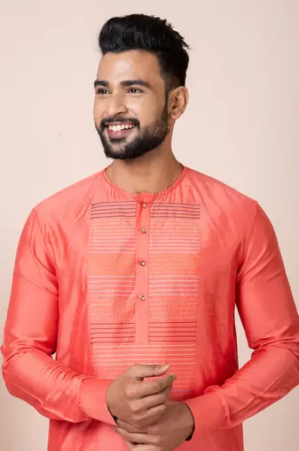 Orange men's kurta pajama