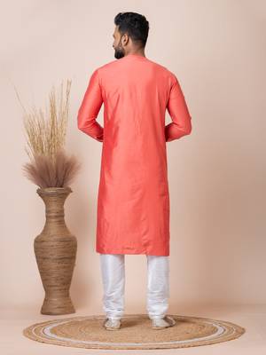 Orange men's kurta pajama 4