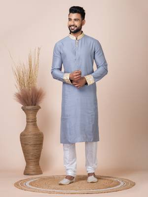 Grey men's kurta pajama 1
