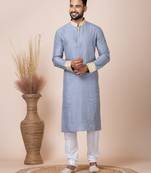 Grey men's kurta pajama