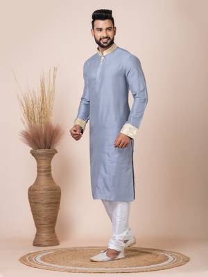 Grey men's kurta pajama 2