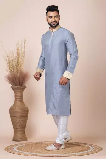Grey men's kurta pajama