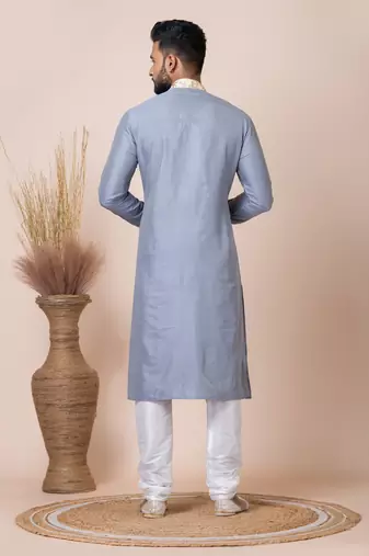 Grey men's kurta pajama