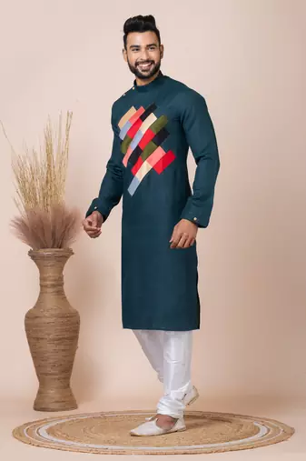 Rama green men's kurta pajama