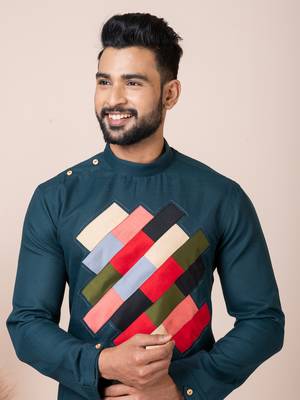 Rama green men's kurta pajama 3