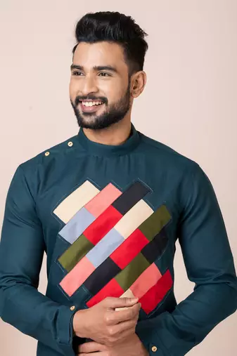 Rama green men's kurta pajama