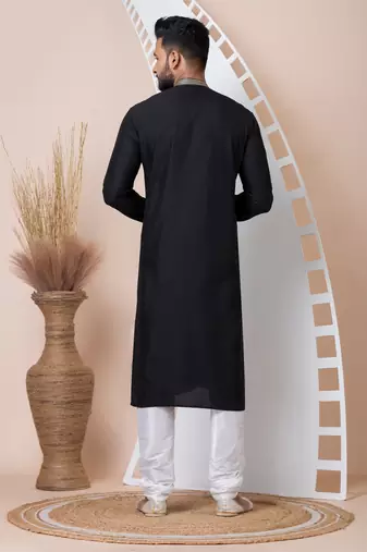Black men's kurta pajama