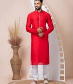 Red men's kurta pajama