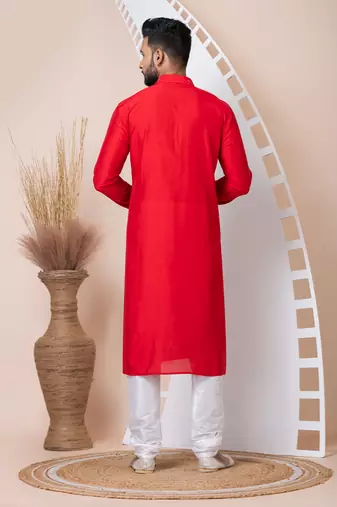 Red men's kurta pajama