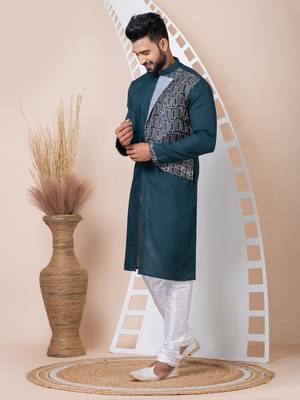 Rama green men's kurta pajama 2