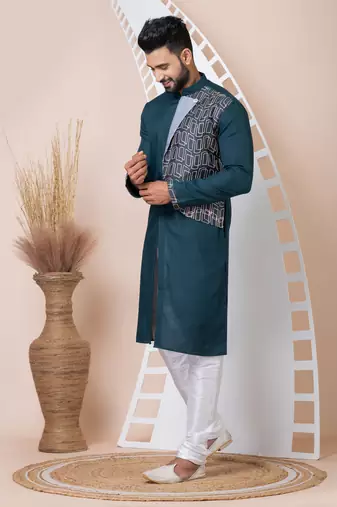 Rama green men's kurta pajama