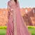 Embroidered Zari Resham Patch Border Georgette Pink Saree With Matching Blouse Piece