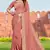 Embroidered Zari Resham Patch Border Georgette Peach Saree With Matching Blouse Piece