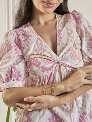 Winered women printed cotton ruched top 4