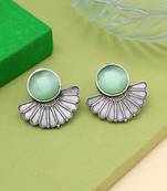 Light green color oxidised earrings
